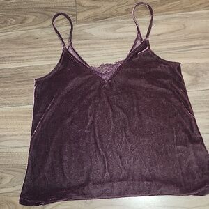 🔥Velour Camisole Tank Top - Deep Plum Purple